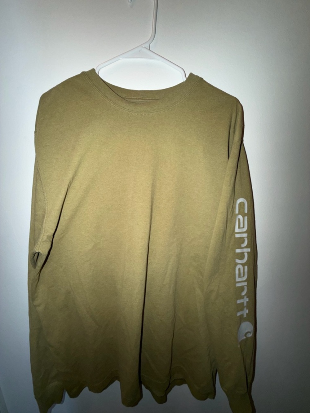 Carhartt Long Sleeve Logo Tee in Olive Green